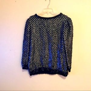 THREE FLAGGS Sequined Crew Neck Top - Vintage